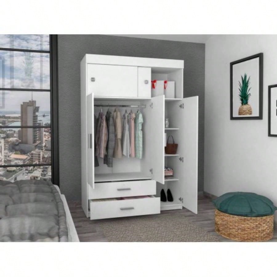 Kingswood 2 - Drawer Rectangle Armoire White