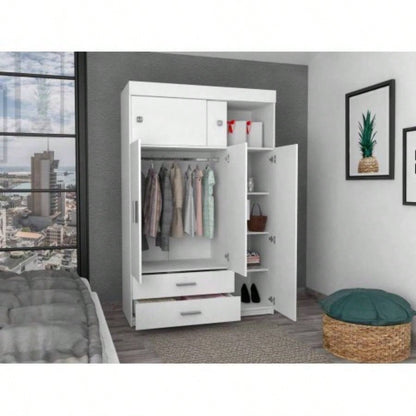 Kingswood 2 - Drawer Rectangle Armoire White