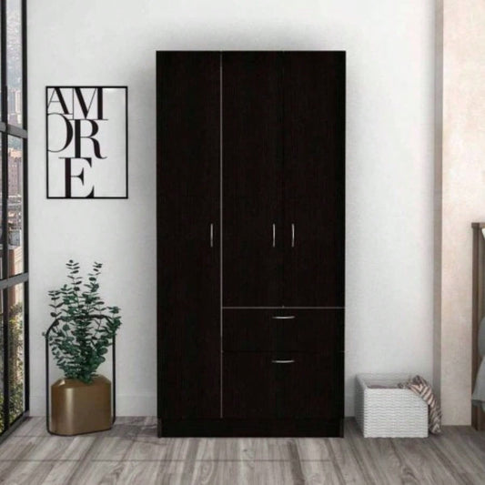 Meredith 1 - Drawer Rectangle Armoire Black Wengue and White