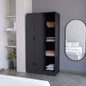 Cimarron 2 - Door Armoire with Open Compartment Black