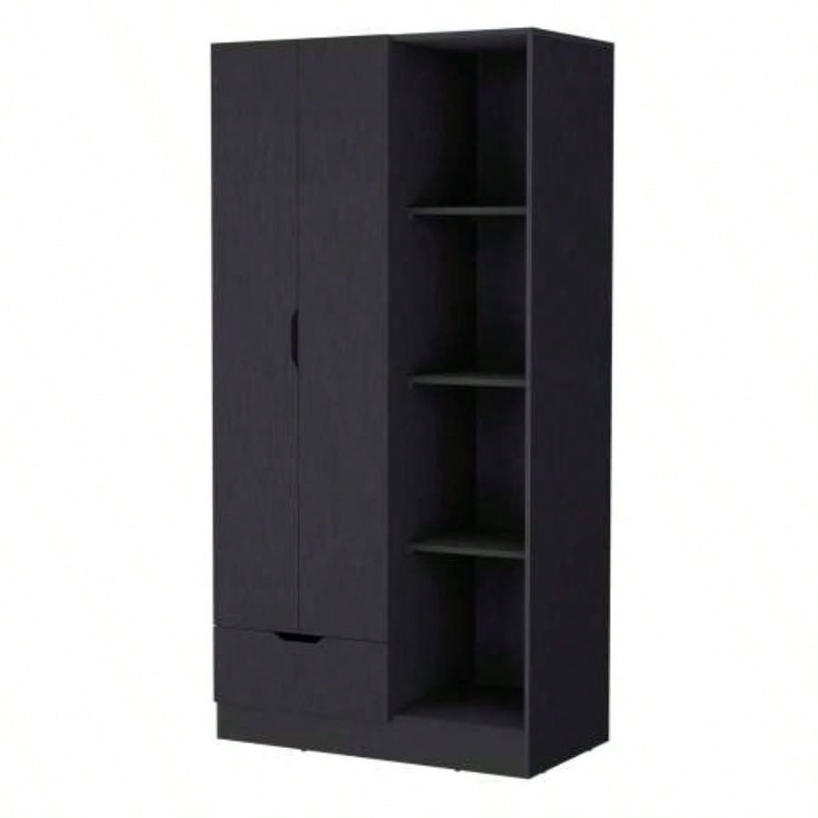 Cimarron 2 - Door Armoire with Open Compartment Black