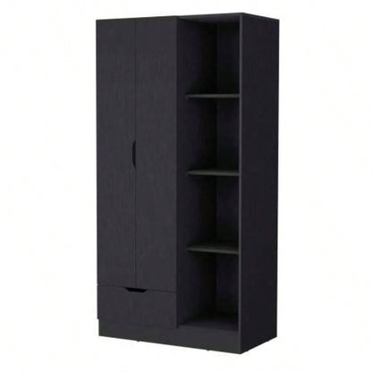 Cimarron 2 - Door Armoire with Open Compartment Black