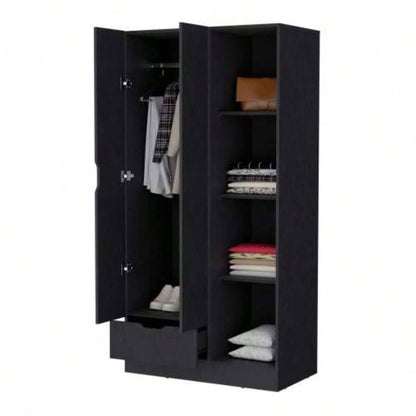 Cimarron 2 - Door Armoire with Open Compartment Black