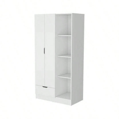 Cimarron 2 - Door Armoire with Open Compartment White