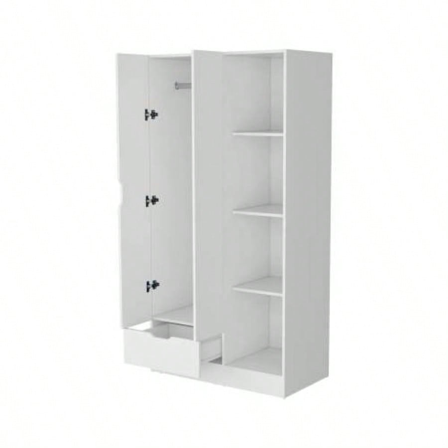 Cimarron 2 - Door Armoire with Open Compartment White