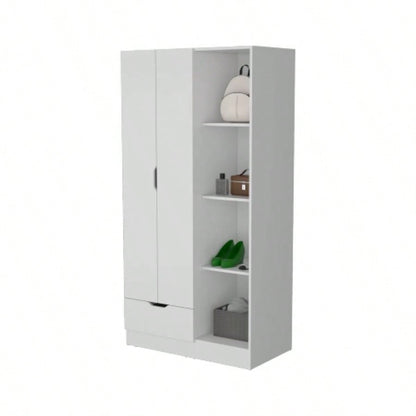 Cimarron 2 - Door Armoire with Open Compartment White
