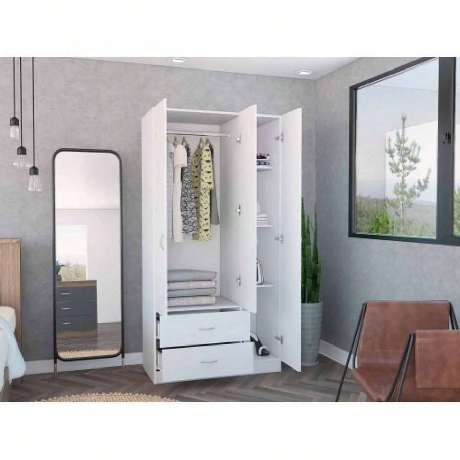Rowaton 2 - Drawer 3 - Door Armoire White