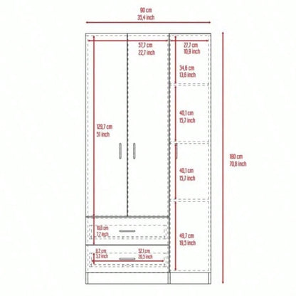 Rowaton 2 - Drawer 3 - Door Armoire White