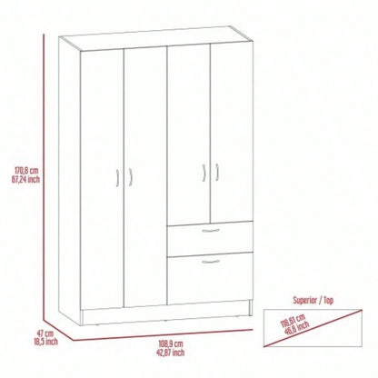 Maltby 1 - Drawer Rectangle Armoire Black Wengue and White
