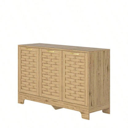 Storage Cabinet with 3 Doors, Wood Sideboard Buffet Storage with Adjustable Shelf, Anti - tip Kit Accent Cabinet Living Room, Hallway, Entryway, Dining Room, Bedroom