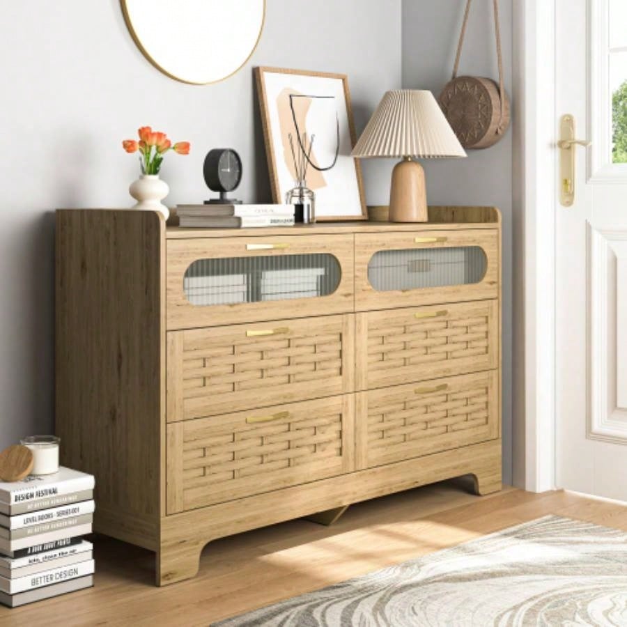 Storage Cabinet with 3 Doors, Wood Sideboard Buffet Storage with Adjustable Shelf, Anti - tip Kit Accent Cabinet Living Room, Hallway, Entryway, Dining Room, Bedroom