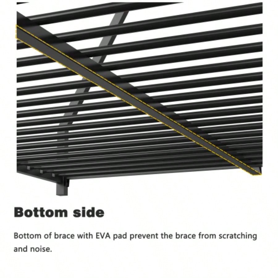 Adam Sturdy Full over Full Bunk Bed Metal Black and Adult, Low Profile Full over full bunk bed with Ladder and Guardrails, Easy Climbing, Beds Bedroom