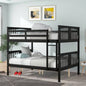 Full over Full Bunk Bed with Ladder Bedroom, Guest Room Furniture - GrayOLD SKU: LT000203AAE