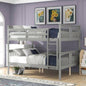 Full over Full Bunk Bed with Ladder Bedroom, Guest Room Furniture - GrayOLD SKU: LT000203AAE