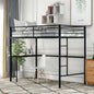 Twin Metal Loft Bed with Desk, Ladder and Guardrails, Loft Bed Bedroom, BlackOLD SKU: MF195191AAB