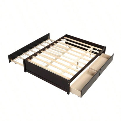 FULL BED WITH TWIN SIZE TRUNDLE AND TWO DRAWERS ESPRESSO COLOR