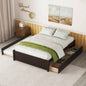 FULL BED WITH TWIN SIZE TRUNDLE AND TWO DRAWERS ESPRESSO COLOR