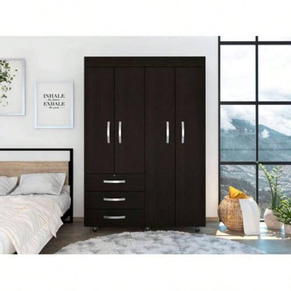 Mobile Armoire Velvet, Bedroom, Black