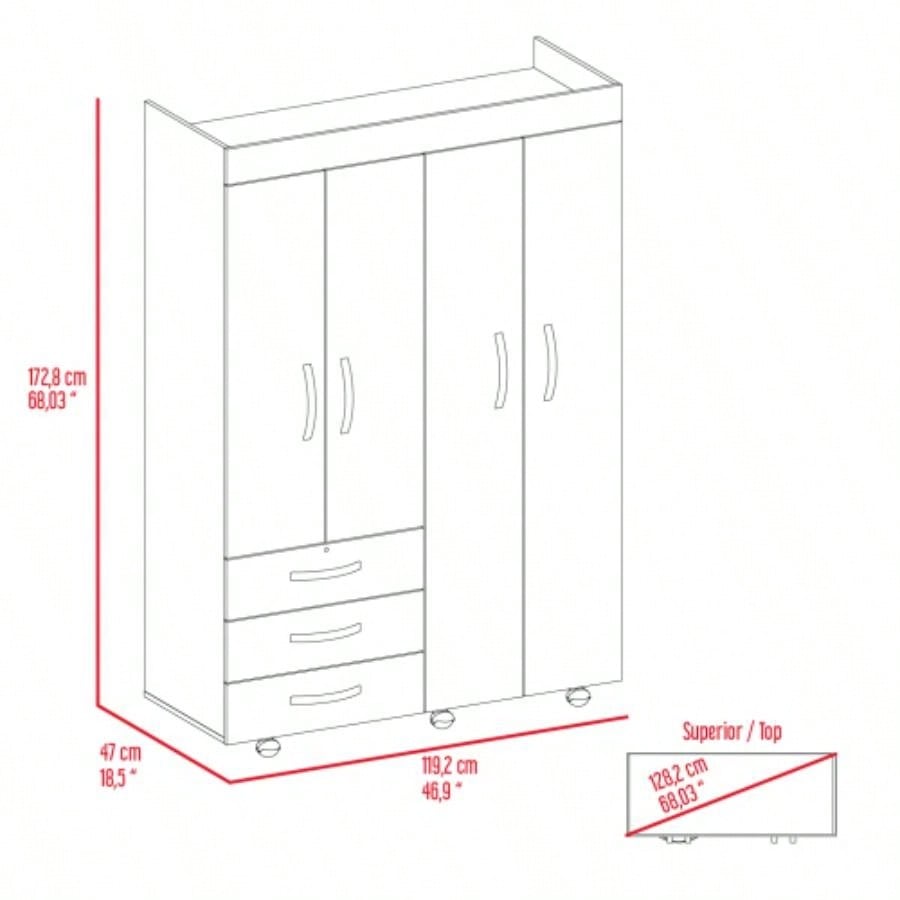 Mobile Armoire Velvet, Bedroom, Black