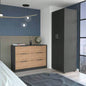 2 Piece Bedroom Set, London Armoire+ Egeo 4 Drawer Dresser, Black/ Pine