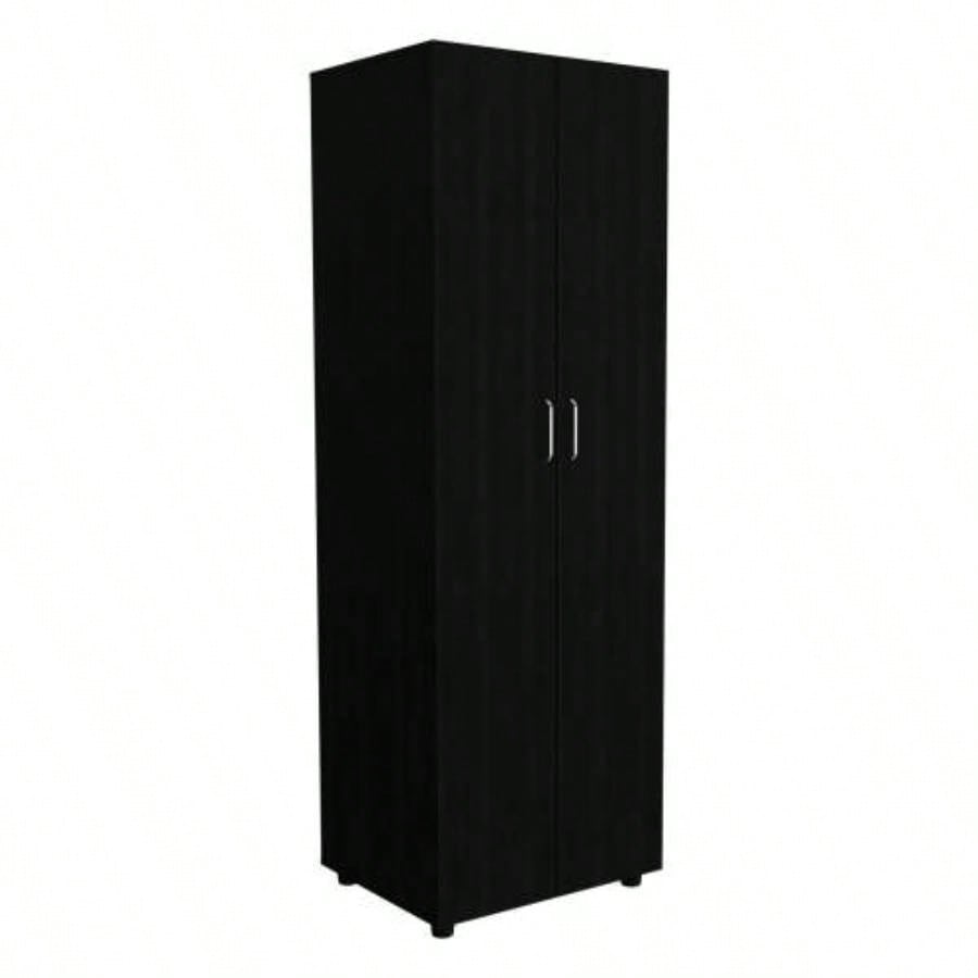 2 Piece Bedroom Set, London Armoire+ Egeo 4 Drawer Dresser, Black/ Pine