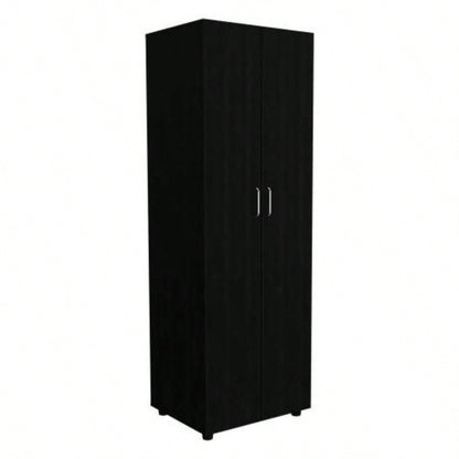 2 Piece Bedroom Set, London Armoire+ Egeo 4 Drawer Dresser, Black/ Pine