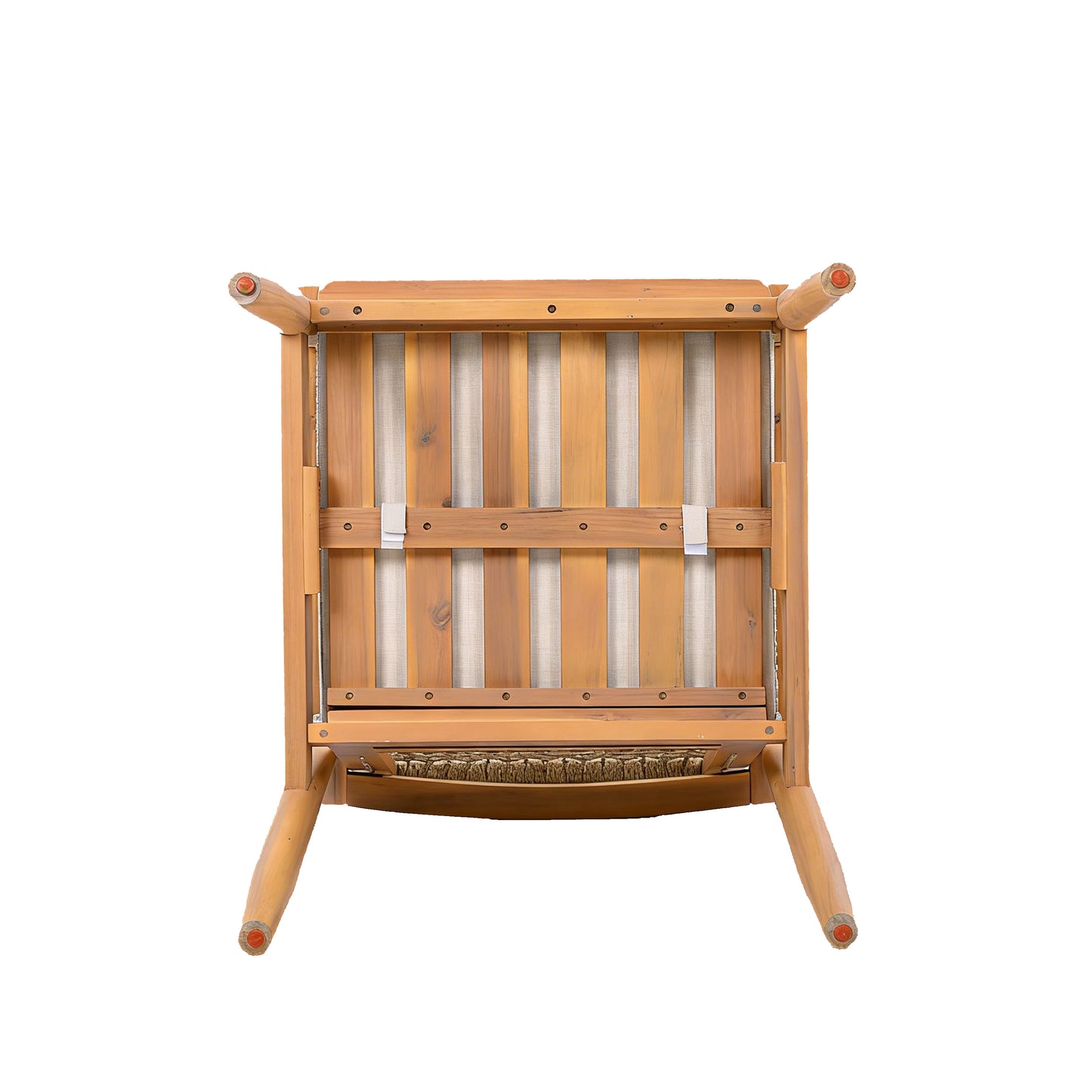 Light Teak 2 Person Patio Dining Set Outdoor Armchair with Cushions