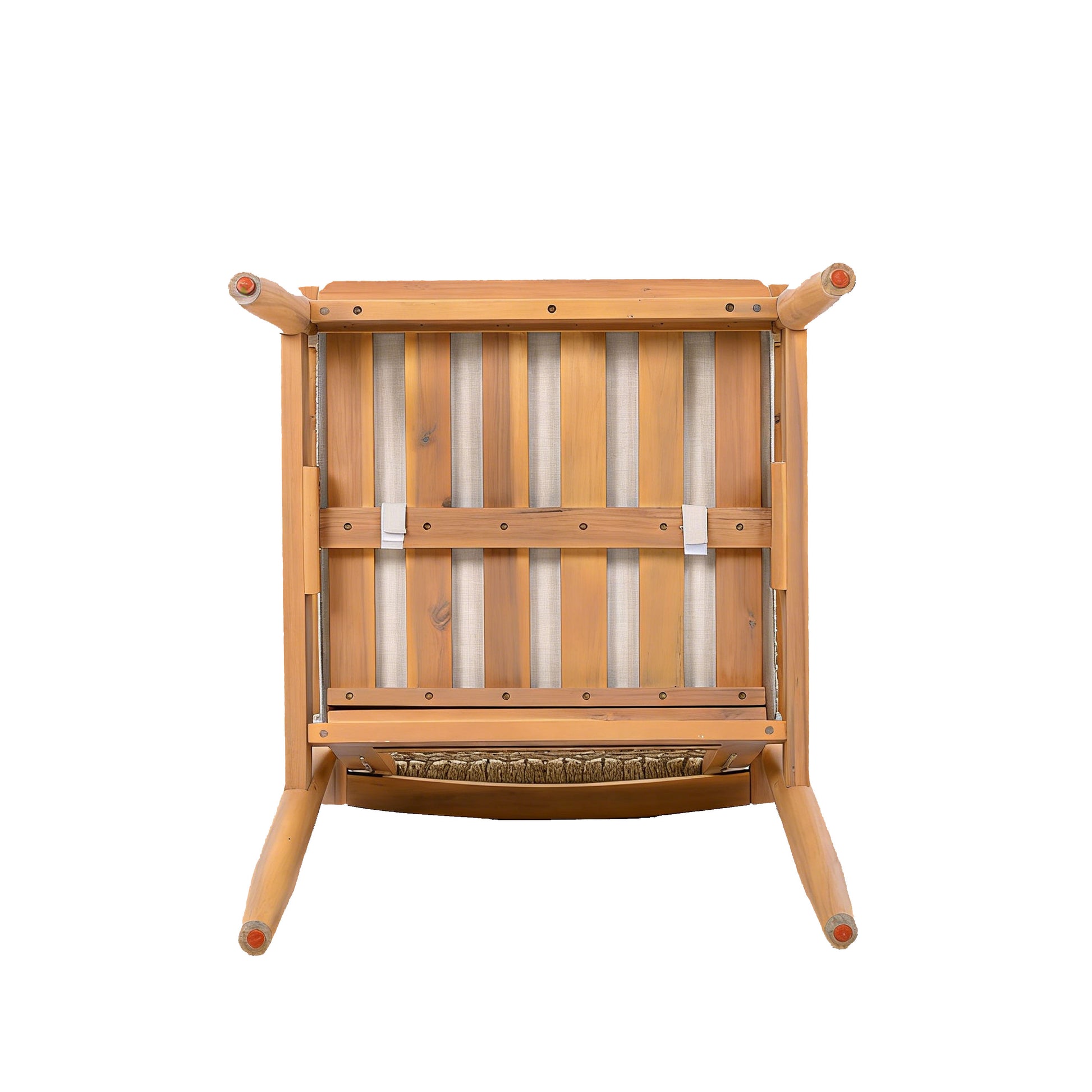Light Teak 2 Person Patio Dining Set Outdoor Armchair with Cushions