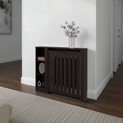 Radiator Cover Cabinet, 3 Shelves, Black Wengue