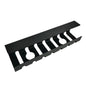 Metal under desk table mount cable management rack ventilation and cord control slots Black