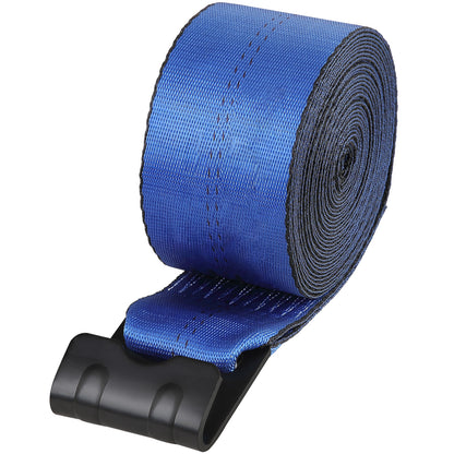 Winch Straps, 4" x 30', 6000 lbs Load Capacity, 18000 lbs Breaking Strength, Truck Straps with Flat Hook, Flatbed Tie Downs Cargo Control for Trailers, Farms, Rescues, Tree Saver, Blue (10 Pack)