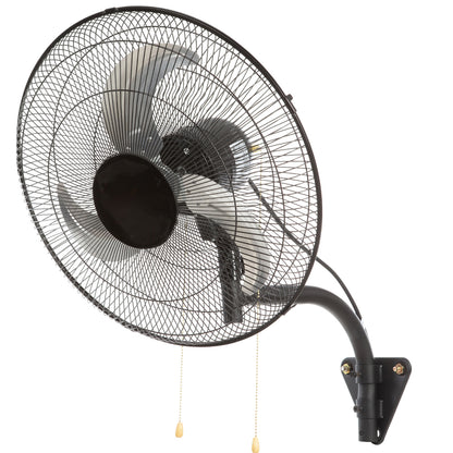 Wall Mount Fan, 18 Inch, 3-speed High Velocity Max. 4000 CFM Oscillating Industrial Wall Fan, Commercial or Residential for Warehouse, Greenhouse, Workshop, Patio, Basement, Black, ETL Listed