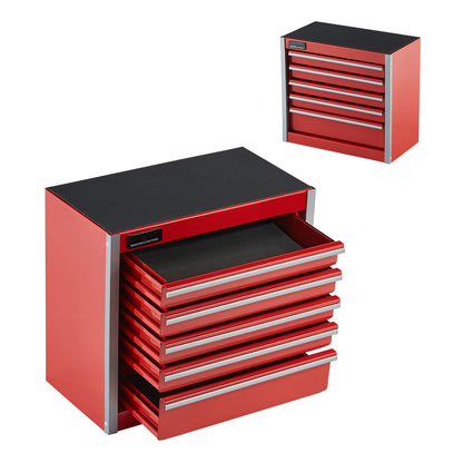 Tool Box 8.6-inch Portable Metal Tool Box with 5 Drawers Tool Organizer Red