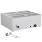 Commercial Food Warmer 6-Pan 1500W Countertop Buffet Bain Marie with Lid