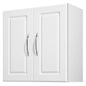 Laundry Room Wall Cabinet, 2-Tier Wall Mounted Hanging Cabinet with Adjustable Shelf, Cupboard Storage with 2 Doors, for Kitchen, Bathroom, Laundry, 11.8 x 23.6 x 23.6 in (D x W x H), White