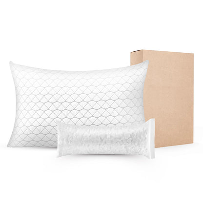Bed Pillow for Sleeping, King Size Luxury Quality Hotel Pillow with Memory Foam Fill, Supportive & Adjustable, Includes Natural Firber Pillowcase, Bedding for Back, Stomach and Side Sleepers