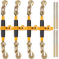 Ratchet Chain Binder, 3/8"-1/2" Heavy Duty Load Binders, with G80 Hooks 12000 lbs Secure Load Limit, Labor-saving Anti-skid Handle, Tie Down Hauling Chain Binders for Flatbed Truck Trailer, 4 Pc