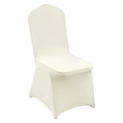 Stretch Spandex Folding Chair Covers, Universal Fitted Chair Cover, Removable Washable Protective Slipcovers, for Wedding, Holiday, Banquet, Party, Celebration, Dining (50PCS Ivory White)