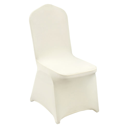 Stretch Spandex Folding Chair Covers, Universal Fitted Chair Cover, Removable Washable Protective Slipcovers, for Wedding, Holiday, Banquet, Party, Celebration, Dining (50PCS Ivory White)