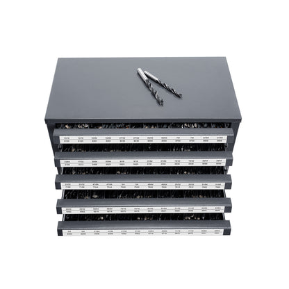 Drill Bit Dispenser Cabinet, Five-Drawer Drill Bit Organizer Cabinet for 33/64" to 63/64" Steel Drill Dispenser Organizer Cabinet with Labels, Stackable Drill Dispenser for Drill Bit Storage
