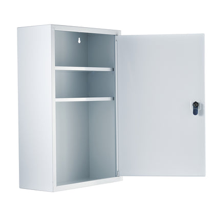 3-Shelf First Aid Cabinet Wall Mounted Medicine Cabinet Emergency Metal Med Box