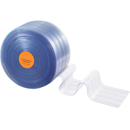 Strip Curtain, 150' Length, 8" Width, 0.08" Thickness, Clear Ribbed Plastic Door Strips, PVC Curtain Strip Door Bulk Roll for Warehouses, Factories, Supermarkets, Shopping Malls, Halls, Garages