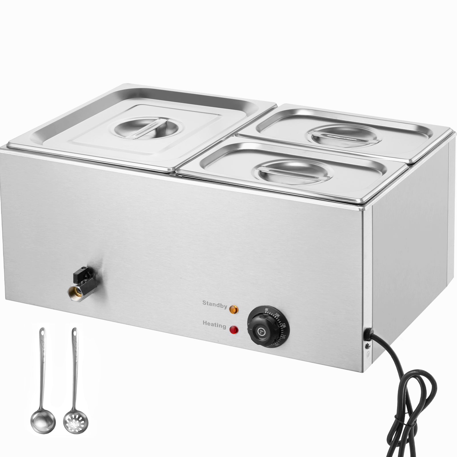 Commercial Electric Food Warmer 3-Pan Countertop Buffet 17QT Bain Marie