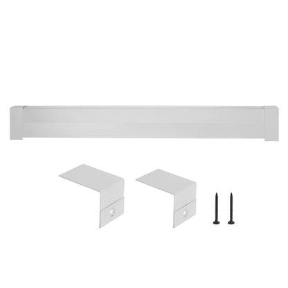 Baseboard Heater Covers, Basic Series 5 ft Standard Electric Heating Unit Front Cover for Home Improvement, Heavy-duty Steel, Easy Installation for Bedroom Replacing Old Cover, White