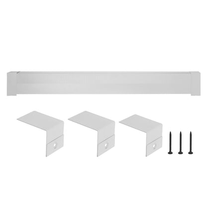 Baseboard Heater Covers, Basic Series 6 ft Standard Electric Heating Unit Front Cover for Home Improvement, Heavy-duty Steel, Easy Installation for Bedroom Replacing Old Cover, White