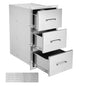 Outdoor Kitchen Drawers 16" W x 28.5" H x 20.5" D, Flush Mount Triple Access BBQ Drawers Stainless Steel with Handle, BBQ Island Drawers for Outdoor Kitchens or Patio Grill Station
