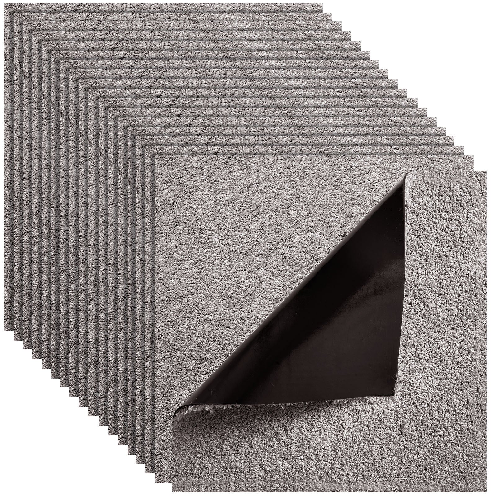 Carpet Tiles 18x18 inch, 10 Pack Carpet Square Rug Detachable & Damage-free, Self Adhesive Home Floor Soft Plush Padded for 22.5sq.ft Coverage, Easy DIY for Living Room & Bedroom, Dark Brown