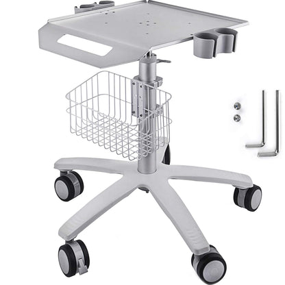Medical Cart, Salon Cart with Wheels, Mobile Trolley Cart 26.77"-42.91" Height Adjustable, Metal Salon Stations for Hair Stylist, Rolling Desktop Lab Cart for Clinic, Beauty and Salon