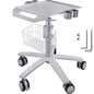 Medical Cart, Salon Cart with Wheels, Mobile Trolley Cart 26.77"-42.91" Height Adjustable, Metal Salon Stations for Hair Stylist, Rolling Desktop Lab Cart for Clinic, Beauty and Salon