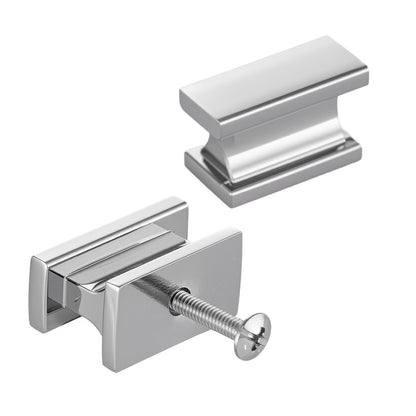 Cabinet Knobs, 10 Pack, 1.42 Inch Zinc Alloy Drawer Pulls Door Handles, Rectangular Kitchen Dresser Solid Knobs, Cupboard Hardware with Screws for Bathroom Closet Cabinets Drawers, Chrome Color